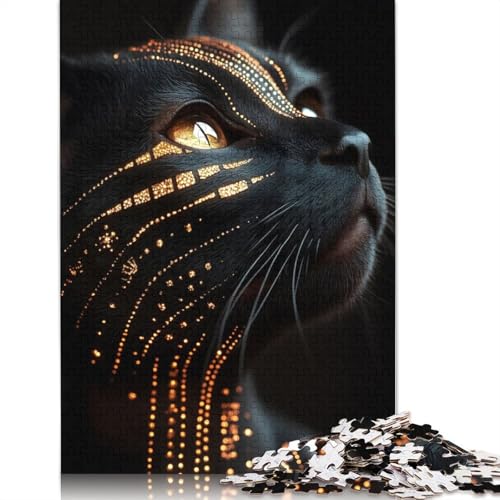 Abyssinian Black Cat with Golden Pattern Puzzle 1000-teilige Schwer Puzzle Spielzeug Pädagogisches Spiel Impossible Herausforderung Spielzeug Für Erwachsene Und Kinder Ab 14 Jahren 1000pcs (38x26cm) Abyssinian Black Cat with Golden Pattern Puzzle 1000-teilige Schwer Puzzle Spielzeug Pädagogisches Spiel Impossible Herausforderung Spielzeug Für Erwachsene Und Kinder Ab 14 Jahren 1000pcs (38x26cm) von TBDUEPS