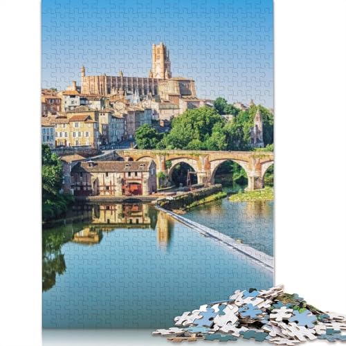 Albi City Poster-Puzzles für Erwachsene und Jugendliche. Holzpuzzles für Erwachsene und Jugendliche. Nachhaltiges Puzzle für Erwachsene | Spiele 1000 Teile (75 x 50 cm) von TBDUEPS