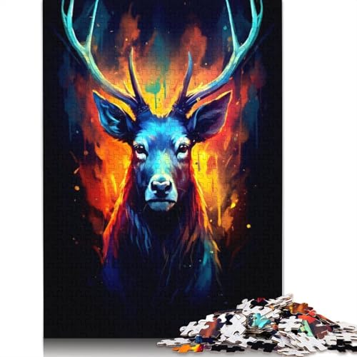 Amazing Deers, buntes 1000-teiliges Puzzle für Erwachsene, Spielzeug, Denkspiel, Lernspiel für Erwachsene, Stressabbau, Heimdekoration, 1000 Teile (75 x 50 cm) von TBDUEPS