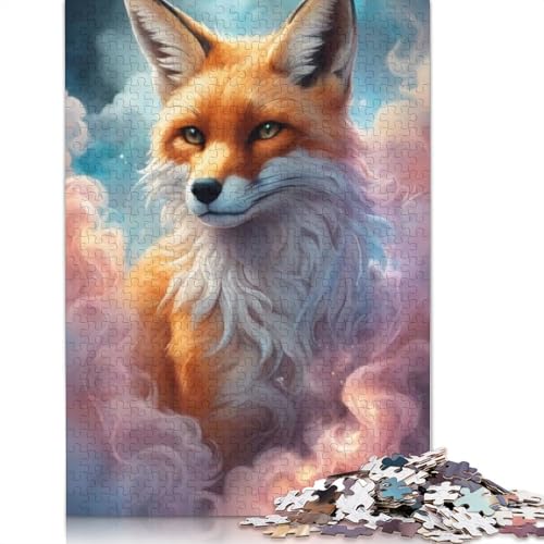 Animal Art Fox 1000-teiliges Holzpuzzle für Erwachsene, Puzzle, Lernspiel, Herausforderungsspielzeug, 1000 Teile (75 x 50 cm) von TBDUEPS