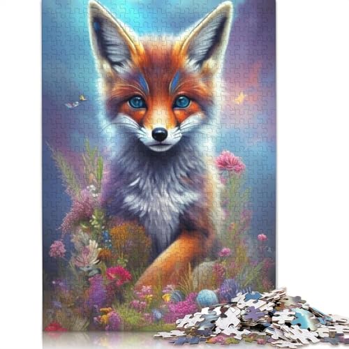 Animal Art Fox 1000-teiliges Puzzle für Teenager, Geschenke, Holzpuzzle, Puzzle für Erwachsene, Lernspiele für Zuhause, DIY-Spielzeug, 1000 Teile (75 x 50 cm) von TBDUEPS