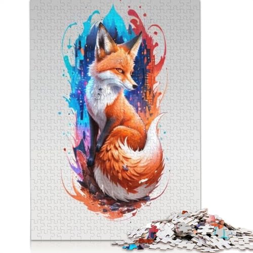 Animal Art Fox Puzzles für Erwachsene, 1000-teiliges Puzzle für Teenager ab 12 Jahren, 1000 Teile (75 x 50 cm) von TBDUEPS