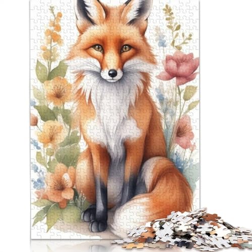 Animal Art Fox Puzzles für Erwachsene 1000 Teile Puzzle für Erwachsene und Teenager Familienspiel 1000 Teile (75x50cm) von TBDUEPS