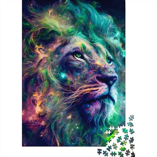 Animal Art Lion 1000-teiliges Puzzle, Holzpuzzle für Teenager, lustiges Puzzle 1000 Teile (38 x 26 cm) von TBDUEPS