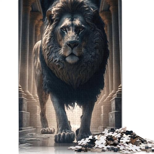 Animal Art Löwe 1000 Teile Holzpuzzle für Erwachsene, Puzzles, Lernspiel, Herausforderungsspielzeug, 1000 Teile (75 x 50 cm) von TBDUEPS