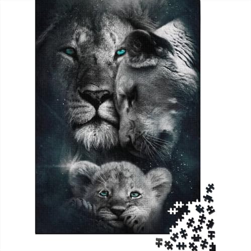 Animal Art Löwen-Puzzle für Erwachsene und Jugendliche, 1000 Teile, Holzpuzzle für Erwachsene, Puzzles für Jugendliche ab 12 Jahren, (38 x 26 cm) von TBDUEPS