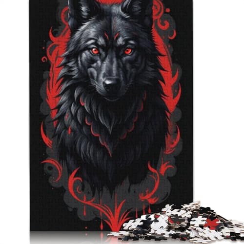 Animal Art Wolf 1000-teiliges Puzzle für Erwachsene und Teenager, Teenager, Mann, Frau, Geschenk, 1000 Teile (75 x 50 cm) von TBDUEPS