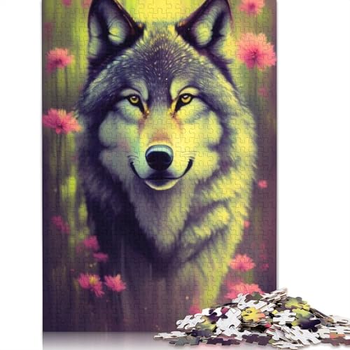 Animal Art Wolf-Puzzle für Erwachsene und Jugendliche, 1000 Teile, Holzpuzzle für Erwachsene, Puzzles für Jugendliche ab 12 Jahren, (75 x 50 cm) von TBDUEPS