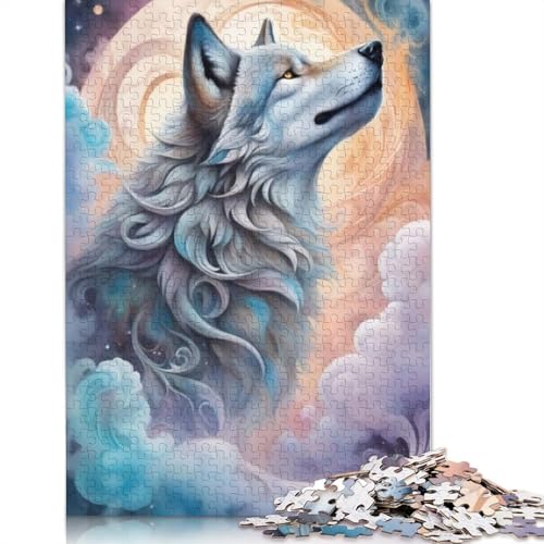 Animal Art Wolf Puzzles für Erwachsene, 1000-teiliges Puzzle für Teenager, Lernspiel, Herausforderung, Spielzeug, 1000 Stück (75 x 50 cm) von TBDUEPS