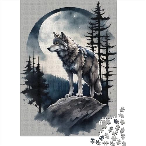 Animal Art Wolf Puzzles für Erwachsene, 1000-teiliges Puzzle für Teenager ab 12 Jahren, 1000 Teile (38 x 26 cm) von TBDUEPS