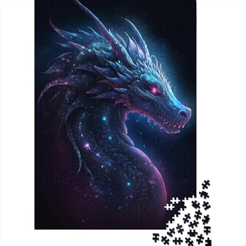 Anime Art Dragon Holzpuzzle 1000 Teile Puzzle für Erwachsene Lernspiel Herausforderung Spielzeug 1000 Stück (38 x 26 cm) von TBDUEPS