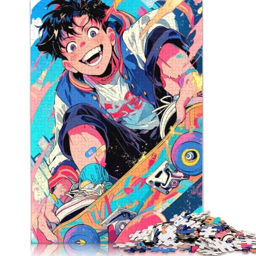 Anime Skateboarder Puzzles 1000 Teile Schwer Puzzle Spielzeug Pädagogisches Spiel Impossible Herausforderungsspielzeug Für Erwachsene Kinder 1000pcs (75x50cm) von TBDUEPS