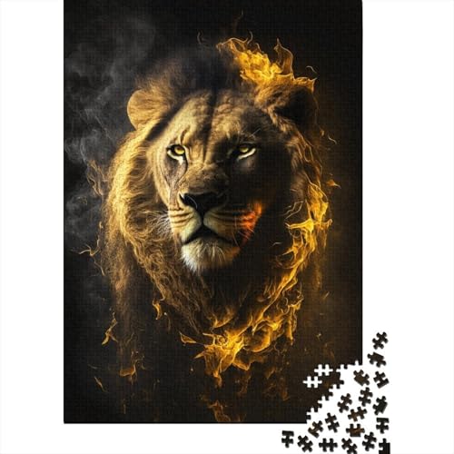 Art Buntes Löwen-Puzzle, 100% Recyclingkarton, 100% Recyclingkarton, Puzzle für Jungen oder Mädchen, 300 Teile (40 x 28 cm) von TBDUEPS
