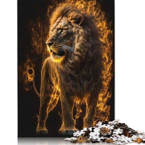 Art Buntes Löwen-Puzzle, 100% recycelter Karton, 100% recycelter Karton, Puzzle für Jungen oder Mädchen, 1000 Teile (75 x 50 cm) von TBDUEPS