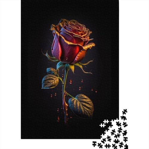 Art Flowers 1000-teiliges Holzpuzzle für Erwachsene, Puzzle, Lernspiel, Herausforderungsspielzeug, 1000 Teile (38 x 26 cm) von TBDUEPS