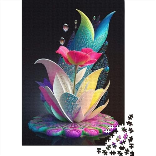 Art Flowers 1000-teiliges Puzzle für Teenager, Geschenke, Holzpuzzle, Puzzle für Erwachsene, Lernspiele für zu Hause, DIY-Spielzeug, 1000 Teile (38 x 26 cm) von TBDUEPS