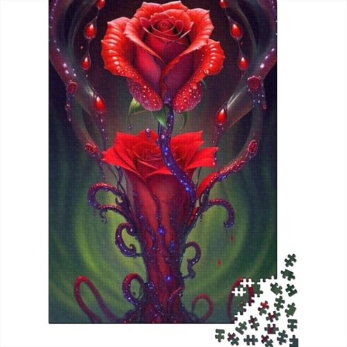 Art Flowers Holzpuzzle 1000 Teile Puzzle für Erwachsene Lernspiel Herausforderung Spielzeug 1000 Stück (38x26cm) von TBDUEPS
