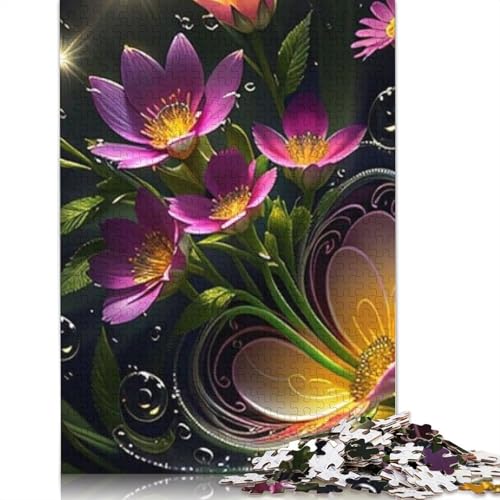Art Flowers Holzpuzzle 1000 Teile Puzzle für Erwachsene Lernspiel Herausforderung Spielzeug 1000 Stück (75x50cm) von TBDUEPS