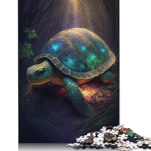 Art Turtle Puzzle, einzigartige Heimdekoration, 100% recycelter Karton, Puzzle für Erwachsene, 1000 Teile (75 x 50 cm) von TBDUEPS