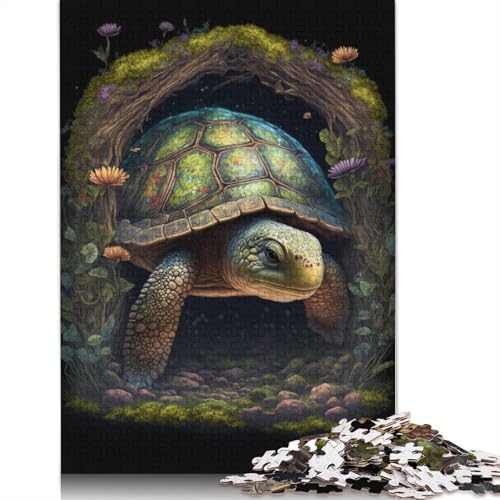 Art Turtle Puzzle Relax Challenge Spielzeug Papier Rechteckiges Puzzle für Jungen oder Mädchen 1000 Teile (75x50cm) von TBDUEPS