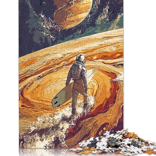 Astronaut Surfing Puzzles 1000 Teile Schwer Puzzle Spielzeug Pädagogisches Spiel Impossible Herausforderung Spielzeug Für Erwachsene Und Kinder Ab 12 Jahren 1000pcs (75x50cm) von TBDUEPS