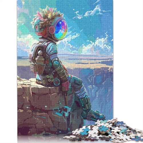 Astronaut and Nature Puzzle 1000 Teile Schwer Puzzle Spielzeug Lernspiel Impossible Herausforderungsspielzeug Für Erwachsene Kinder 1000pcs (75x50cm) von TBDUEPS