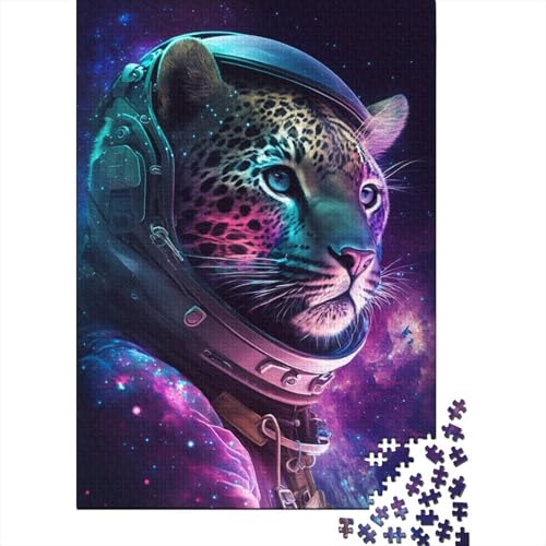 Astronauten-Leoparden-Puzzle, kreative Spiele, 100% recycelter Karton, Puzzle für Erwachsene, 300 Teile (40 x 28 cm) von TBDUEPS