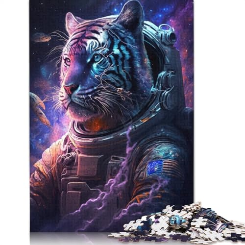 Astronauten-Tiger-Puzzle, kreative Spiele, 100% recycelter Karton, Puzzle für Erwachsene, 1000 Teile (75 x 50 cm) von TBDUEPS