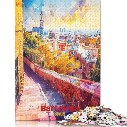 Barcelona-Kunstposter-Puzzles für Erwachsene und Jugendliche. Holzpuzzles für Erwachsene und Jugendliche. Nachhaltiges Puzzle für Erwachsene | Spiele 1500 Teile (85 x 57 cm) von TBDUEPS