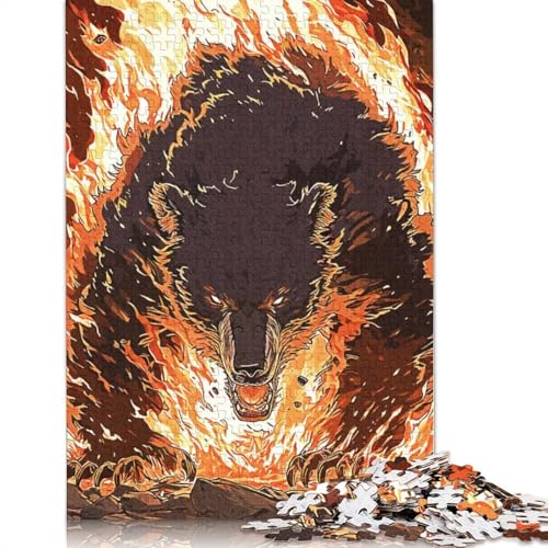 Bear Fire Puzzles 1000 Teile Schwer Puzzle Spielzeug Lernspiel Impossible Herausforderungsspielzeug Für Erwachsene Und Kinder Ab 12 Jahren 1000pcs (75x50cm) von TBDUEPS