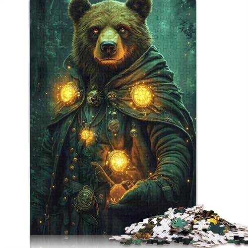 Bear Wizard in Forest Puzzle 1000 Teile Schwer Puzzle Spielzeug Pädagogisches Spiel Impossible Herausforderungsspielzeug Für Erwachsene Und Kinder Ab 14 Jahren 1000pcs (75x50cm) von TBDUEPS