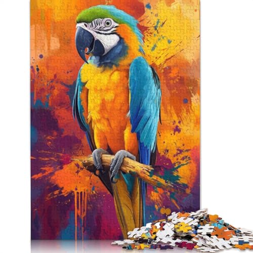Beautiful Parrot Painting Puzzle 1000-teilige Schwer Puzzle Spielzeug Lernspiel Impossible Herausforderungsspielzeug Für Erwachsene Und Kinder Ab 14 Jahren 1000pcs (75x50cm) von TBDUEPS