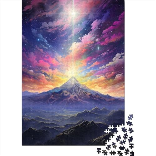 Berg mit bunten Sternen, 1000-teiliges Puzzle für Erwachsene und Teenager, Teenager, Mann, Frau, Geschenk, 1000 Teile (38 x 26 cm) von TBDUEPS