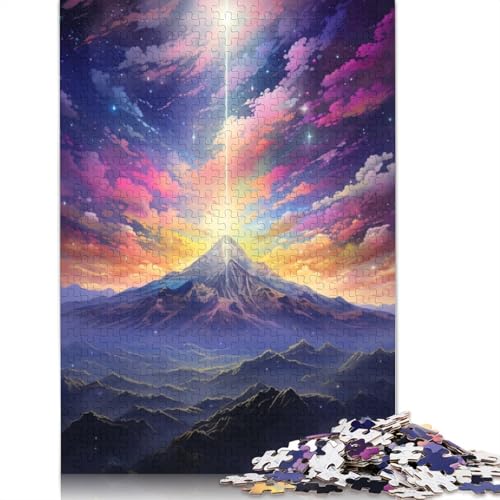 Berg mit bunten Sternen, Holzpuzzle, 1000 Teile, Puzzle für Erwachsene, Lernspiel, Herausforderungsspielzeug, 1000 Teile (75 x 50 cm) von TBDUEPS