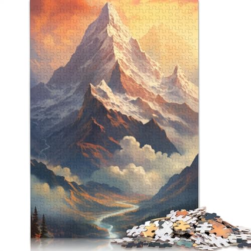 Berglandschaft-Holzpuzzle, 1000 Teile, Puzzle für Erwachsene, Lernspiel, Herausforderungsspielzeug, 1000 Stück (75 x 50 cm) von TBDUEPS