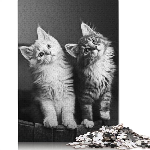 Black Cute Cat Puzzles 1000 Teile Schwer Puzzle Spielzeug Lernspiel Impossible Herausforderung Spielzeug Für Erwachsene Und Kinder Ab 14 Jahren 1000pcs (75x50cm) von TBDUEPS