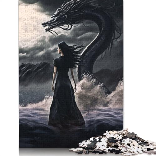 Black Dragon Puzzle 1000 Teile Schwer Puzzle Spielzeug Lernspiel Impossible Herausforderung Spielzeug Für Erwachsene Und Kinder in Bewährter 1000pcs (75x50cm) von TBDUEPS