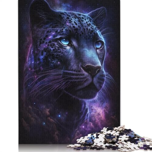 Black Leopard Galaxy Puzzle Fun Premium-Puzzle aus Karton für Jungen oder Mädchen, 1000 Teile (75 x 50 cm) von TBDUEPS