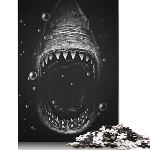Black Shark Puzzle 1000 Teile Schwer Puzzle Spielzeug Lernspiel Impossible Herausforderung Spielzeug Für Erwachsene Und Kinder Ab 14 Jahren 1000pcs (75x50cm) von TBDUEPS