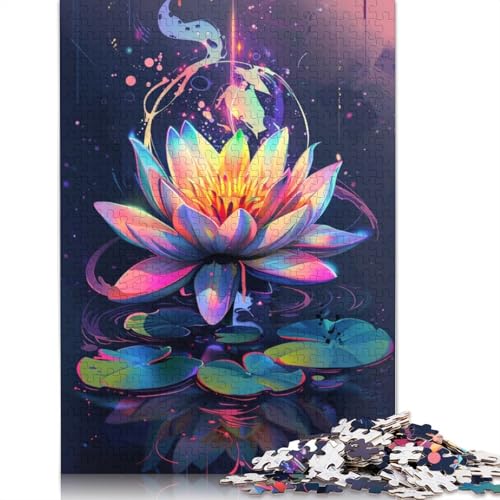 Blooming Lotus Puzzle, Dekompressionsspielzeug, rechteckiges Papierpuzzle für Kinder und Erwachsene ab 12 Jahren, 1000 Teile (75 x 50 cm) von TBDUEPS