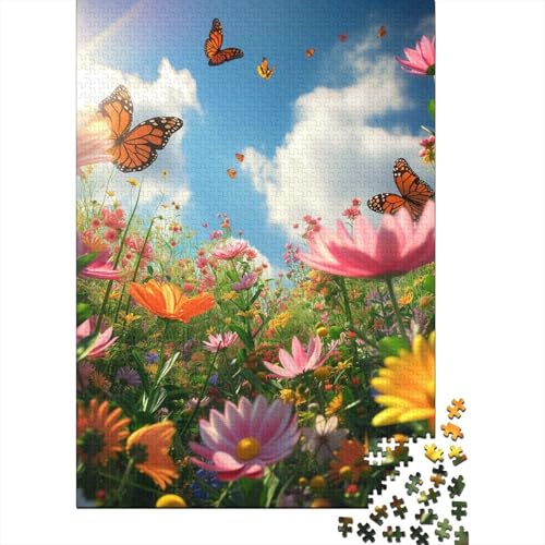 Blumenpuzzle DIY-Spiel Papier Rechteckiges Puzzle für Jungen oder Mädchen Geburtstagsgeschenk 70x50cm/1000 Teile von TBDUEPS