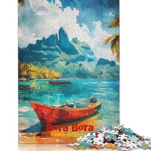 Bora Bora-Kunstposter für Erwachsene, 1500 Teile, schwierige Holzpuzzles, Puzzles für Erwachsene, Lernspiel, Herausforderungsspielzeug, 1500 Teile (85 x 57 cm) von TBDUEPS