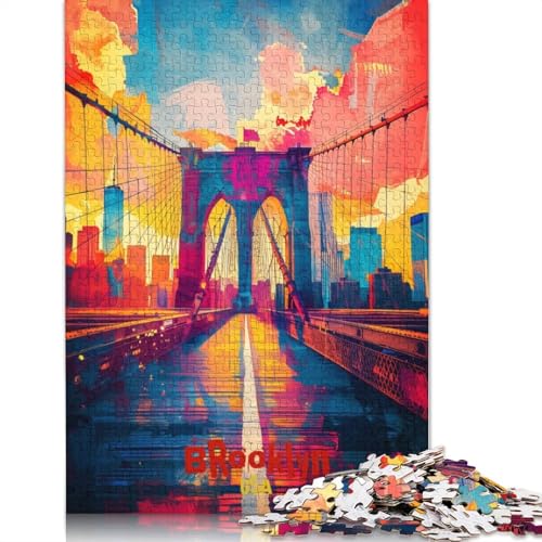 Brooklyn Art Poster Puzzle für Erwachsene und Jugendliche, 1500 Teile, Puzzles für Erwachsene, Puzzles, Heimdekoration, Puzzlespielzeug, 1500 Teile (85 x 57 cm) von TBDUEPS