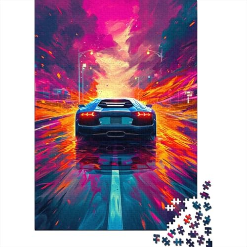 Bunte Klassische Sportwagen-Puzzles für Erwachsene, 1000 Teile, Puzzles für Erwachsene und Teenager ab 12 Jahren, 1000 Teile (38 x 26 cm) von TBDUEPS