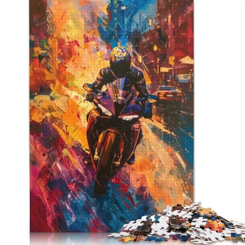 Bunte Motorräder-Puzzles für Erwachsene, 1000-teiliges Puzzle für Teenager, Lernspiel, Herausforderung, Spielzeug, 1000 Stück (75 x 50 cm) von TBDUEPS