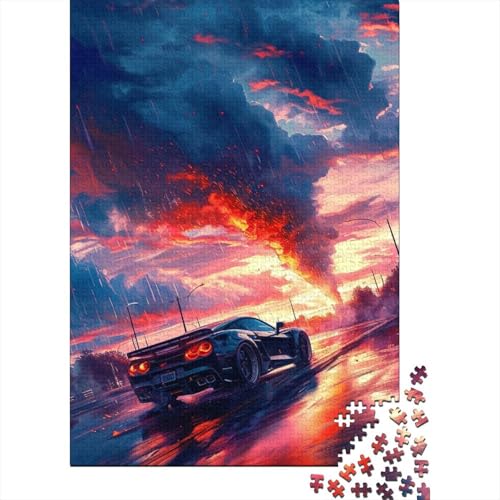 Buntes, Cooles Sportauto-Puzzle mit 1000 Teilen für Teenager, Geschenke, Holzpuzzle, Puzzle für Erwachsene, Lernspiele für Zuhause, DIY-Spielzeug, 1000 Teile (38 x 26 cm) von TBDUEPS