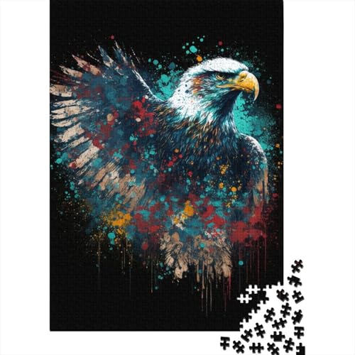 Buntes Adler-Puzzle, 100% recycelter Karton, Premium-Karton, Puzzle für Erwachsene und Kinder, 300 Teile (40 x 28 cm) von TBDUEPS