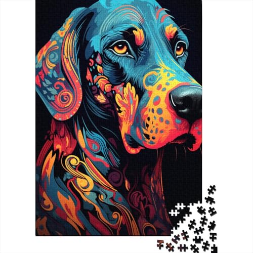 Buntes Beagle-Holzpuzzle, 1000 Teile, Puzzle für Erwachsene, Lernspiel, Herausforderungsspielzeug, 1000 Stück (38 x 26 cm) von TBDUEPS