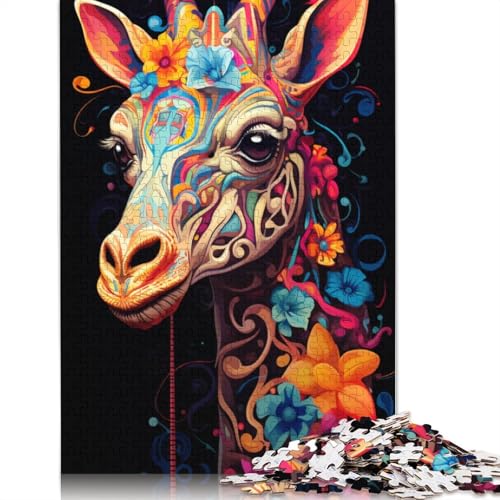 Buntes Giraffen-Puzzle für Erwachsene und Jugendliche, 1000 Teile, Holzpuzzle für Erwachsene, Puzzles für Jugendliche ab 12 Jahren, (75 x 50 cm) von TBDUEPS
