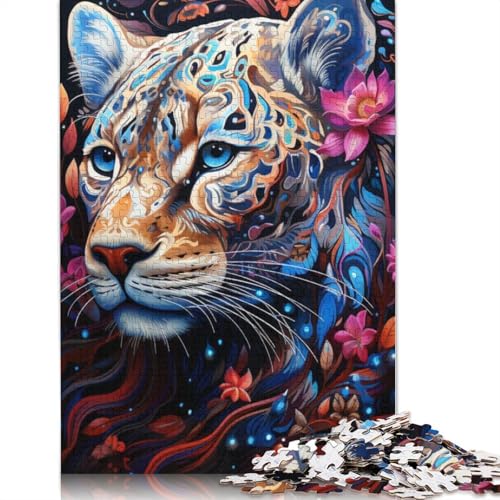 Buntes Leoparden-Kunst-Puzzle, 1000 Teile, für Erwachsene und Jugendliche ab 12 Jahren, 1000 Teile (75 x 50 cm) von TBDUEPS